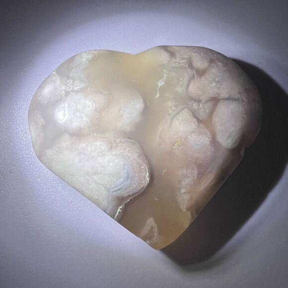Flower Agate Heart Carving (#3)‎ - Picture 5 of 10